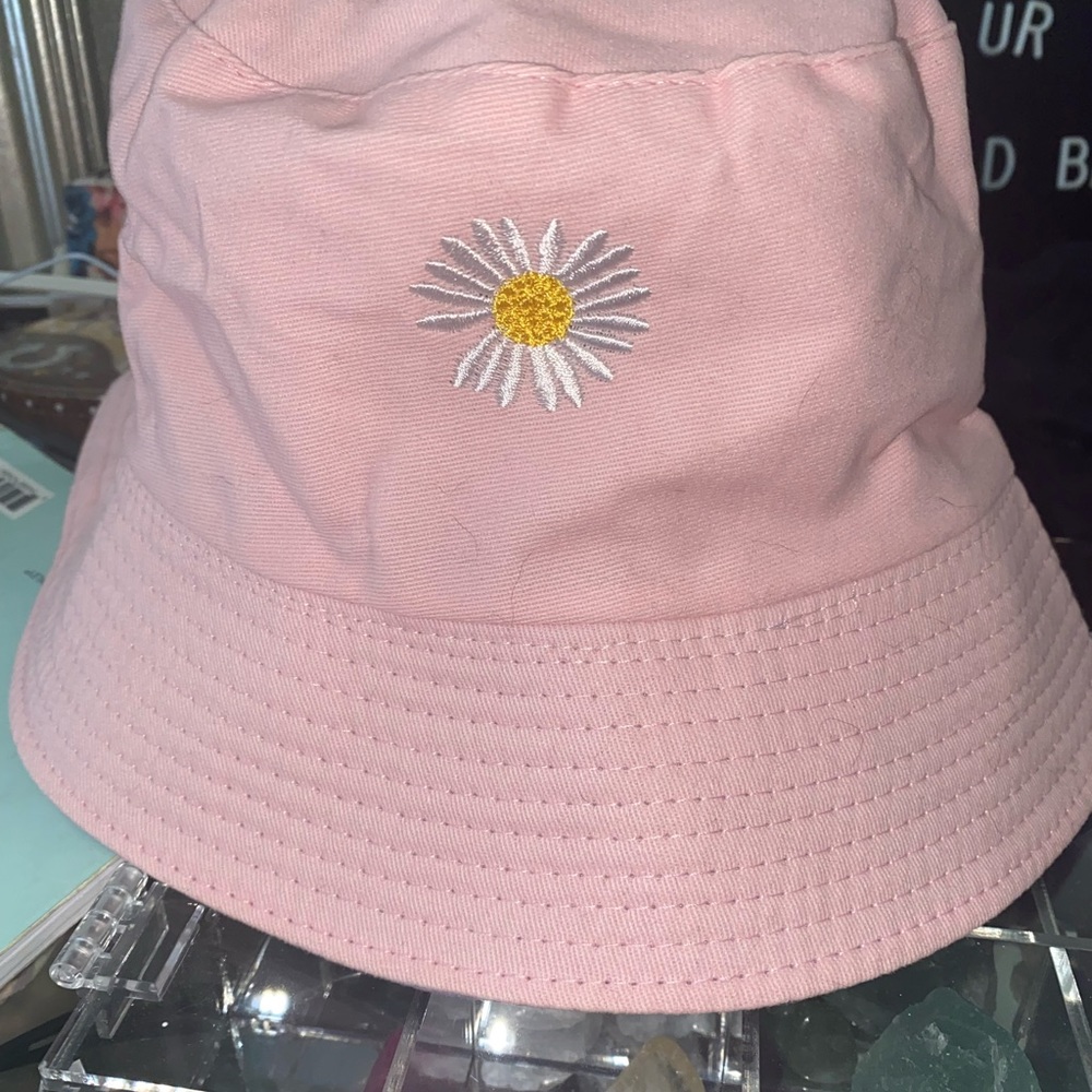 Flower Reversible Bucket Hat Summer Travel Beach Sun Hat Embroidery